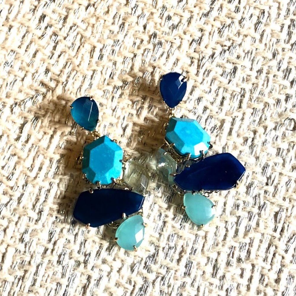 Kendra Scott Multicolor Blue Statement Earrings